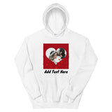Photo And Text Customized Red Heart Hooded Sweatshirt