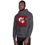 Photo And Text Customized Red Heart Hooded Sweatshirt