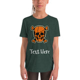 Personalized Halloween Skull Youth Short Sleeve T-Shirt