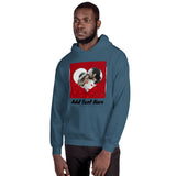 Photo And Text Customized Red Heart Hooded Sweatshirt