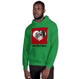 Photo And Text Customized Red Heart Hooded Sweatshirt
