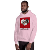 Photo And Text Customized Red Heart Hooded Sweatshirt