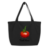 Personalized Tomato Large organic tote bag