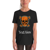 Personalized Halloween Skull Youth Short Sleeve T-Shirt