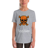 Personalized Halloween Skull Youth Short Sleeve T-Shirt