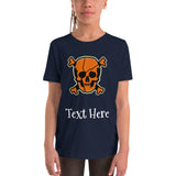 Personalized Halloween Skull Youth Short Sleeve T-Shirt