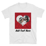 Customized Couple Photo Red Heart Short-Sleeve Unisex T-Shirt