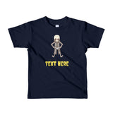 Personalized Halloween Skeleton Short sleeve kids t-shirt