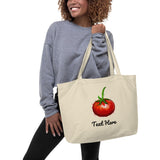 Personalized Tomato Large organic tote bag