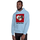Photo And Text Customized Red Heart Hooded Sweatshirt