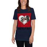 Customized Couple Photo Red Heart Short-Sleeve Unisex T-Shirt