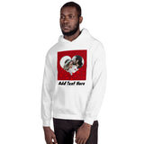 Photo And Text Customized Red Heart Hooded Sweatshirt