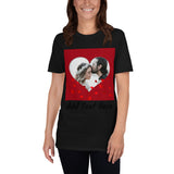 Customized Couple Photo Red Heart Short-Sleeve Unisex T-Shirt