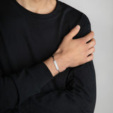 Engraved Silver Bar String Bracelet