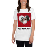 Customized Couple Photo Red Heart Short-Sleeve Unisex T-Shirt