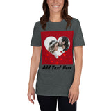 Customized Couple Photo Red Heart Short-Sleeve Unisex T-Shirt