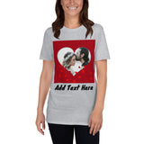 Customized Couple Photo Red Heart Short-Sleeve Unisex T-Shirt