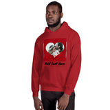 Photo And Text Customized Red Heart Hooded Sweatshirt