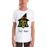 Personalized Halloween Witch Youth Short Sleeve T-Shirt