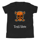 Personalized Halloween Skull Youth Short Sleeve T-Shirt