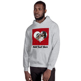 Photo And Text Customized Red Heart Hooded Sweatshirt
