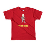 Personalized Halloween Skeleton Short sleeve kids t-shirt