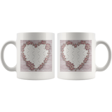 Customized Flower Heart Mug 11oz