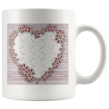 Customized Flower Heart Mug 11oz